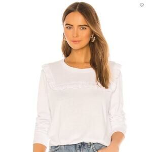 Sundry Ruffle Bib Crew Neck Sweatshirt Size Small